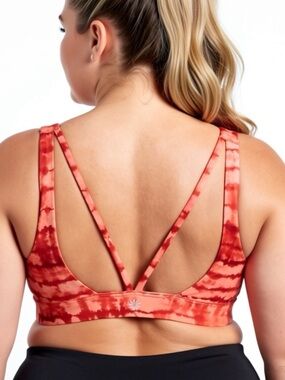 ATHLETA Exhale Printed Sports Bra D-DD NWT Sz 3X $54 MSRP